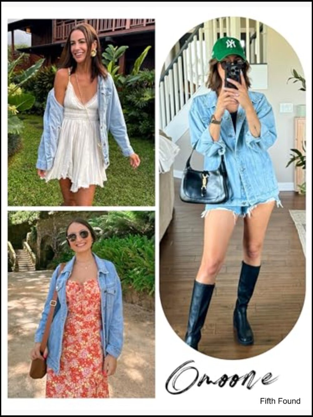 Oversized Mid Long Denim Jacket Jean Biker Coat - Picture 2 of 7